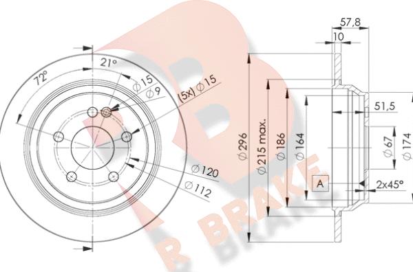 R Brake 78RBD20416 - Гальмівний диск autocars.com.ua