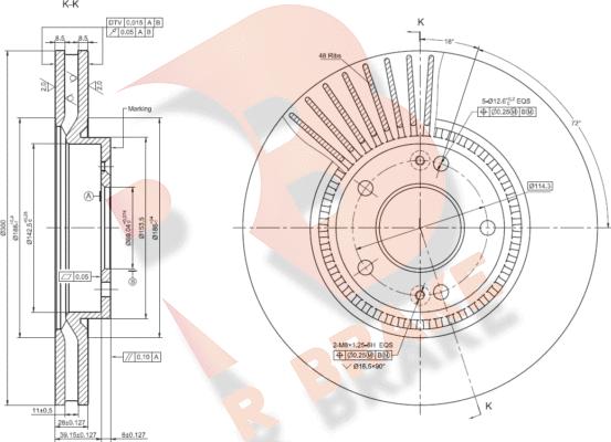 R Brake 78RBD20586 - Тормозной диск autodnr.net