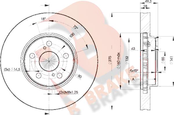 R Brake 78RBD20600 - Гальмівний диск autocars.com.ua