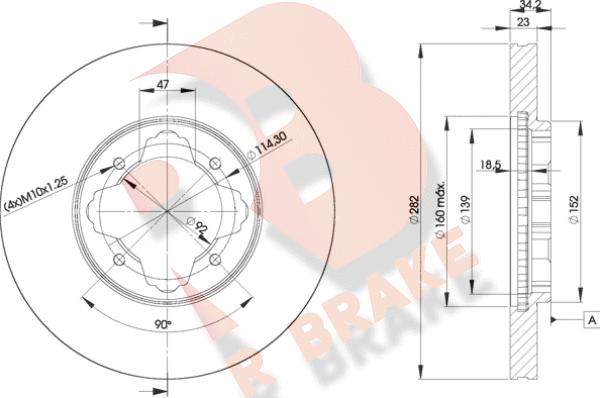 R Brake 78RBD20837 - Гальмівний диск autocars.com.ua