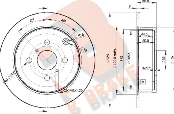 R Brake 78RBD21221 - Гальмівний диск autocars.com.ua