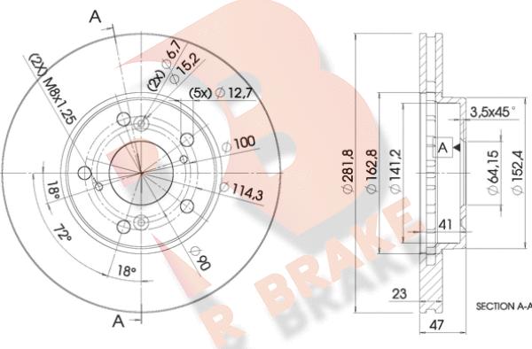 R Brake 78RBD21257 - Гальмівний диск autocars.com.ua