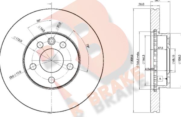 R Brake 78RBD21531 - Гальмівний диск autocars.com.ua