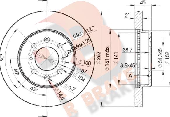 R Brake 78RBD21700 - Гальмівний диск autocars.com.ua