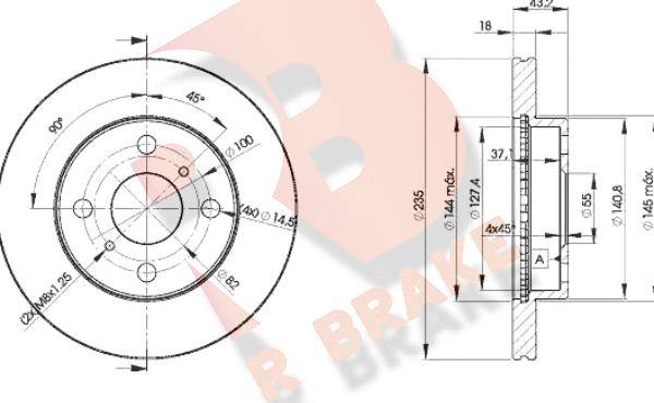 R Brake 78RBD22020 - Гальмівний диск autocars.com.ua