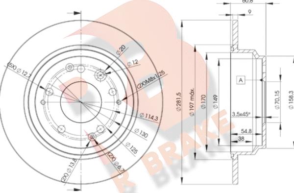 R Brake 78RBD22469 - Гальмівний диск autocars.com.ua