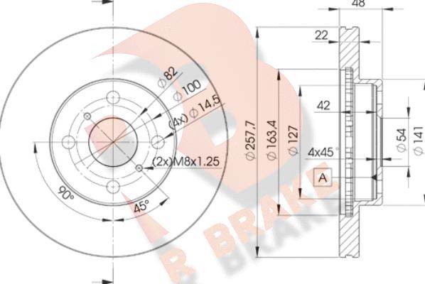 R Brake 78RBD22490 - Гальмівний диск autocars.com.ua