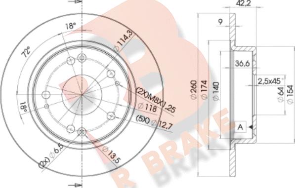 R Brake 78RBD22510 - Гальмівний диск autocars.com.ua