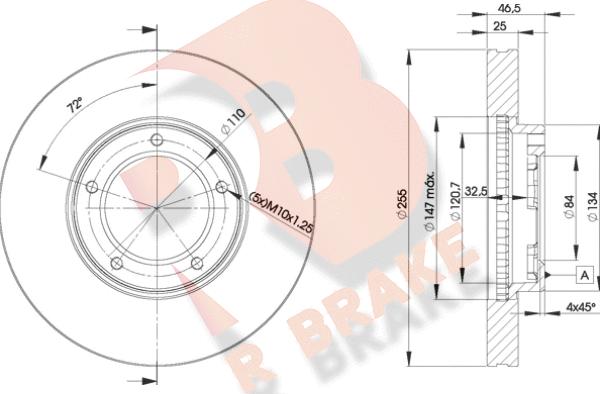 R Brake 78RBD22609 - Гальмівний диск autocars.com.ua