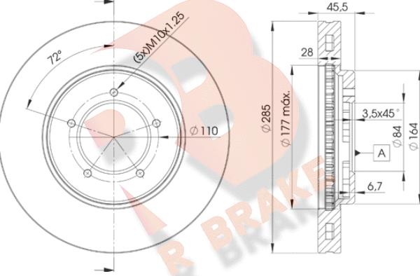 R Brake 78RBD22610 - Тормозной диск autodnr.net