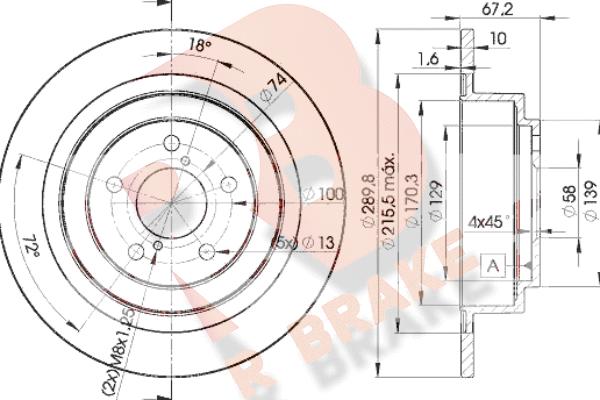 R Brake 78RBD22670 - Гальмівний диск autocars.com.ua