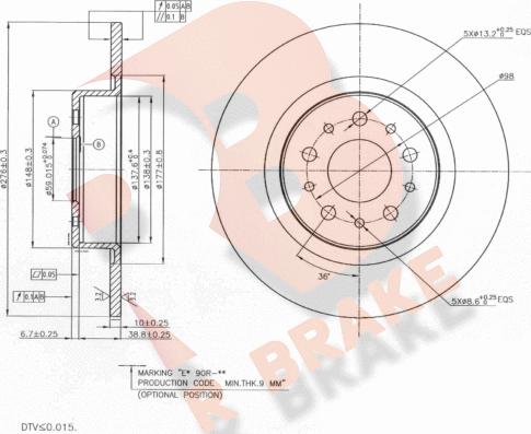 R Brake 78RBD22702 - Гальмівний диск autocars.com.ua