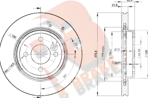 R Brake 78RBD22891 - Гальмівний диск autocars.com.ua