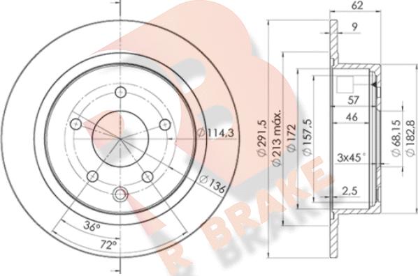 R Brake 78RBD22931 - Гальмівний диск autocars.com.ua