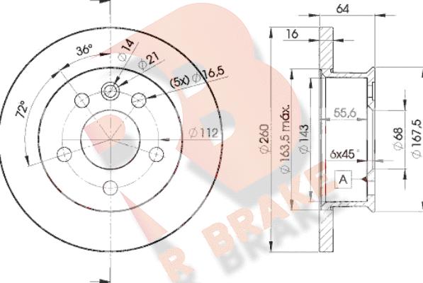 R Brake 78RBD23013 - Тормозной диск autodnr.net