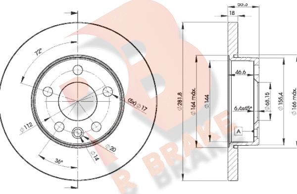 R Brake 78RBD23018 - Тормозной диск autodnr.net