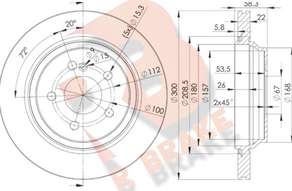 R Brake 78RBD23053 - Гальмівний диск autocars.com.ua