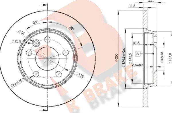 R Brake 78RBD23111 - Гальмівний диск autocars.com.ua