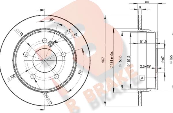 R Brake 78RBD23181 - Гальмівний диск autocars.com.ua