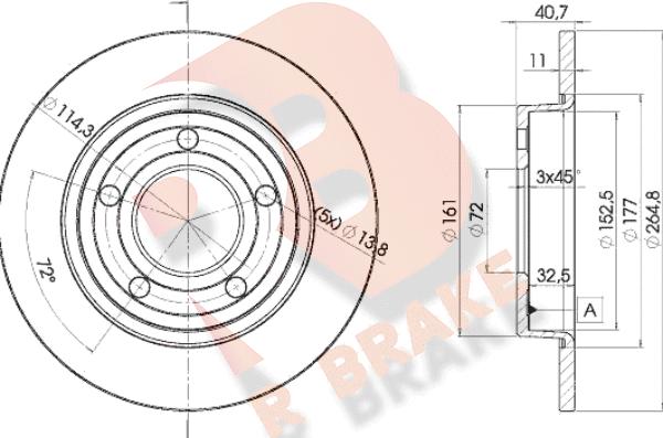 R Brake 78RBD23275 - Гальмівний диск autocars.com.ua