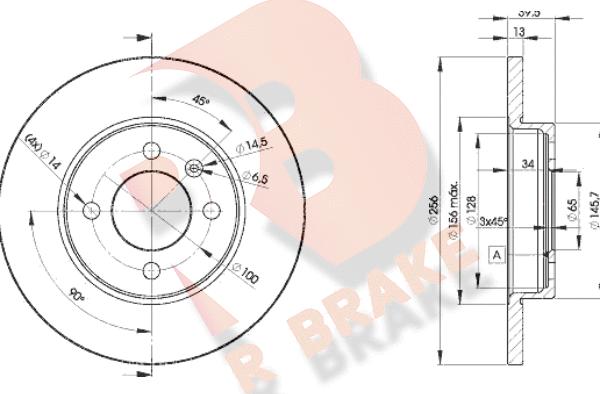 R Brake 78RBD23392 - Гальмівний диск autocars.com.ua