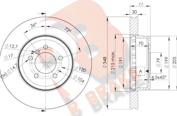 R Brake 78RBD23402 - Гальмівний диск autocars.com.ua