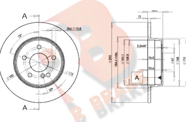 R Brake 78RBD23412 - Гальмівний диск autocars.com.ua