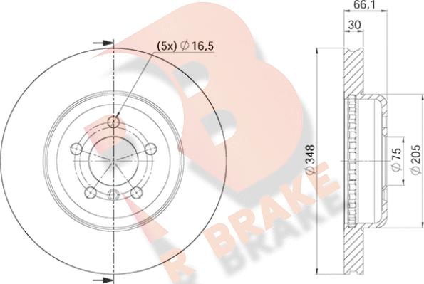 R Brake 78RBD23554 - Гальмівний диск autocars.com.ua