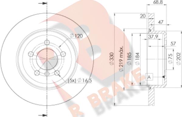 R Brake 78RBD23558 - Гальмівний диск autocars.com.ua