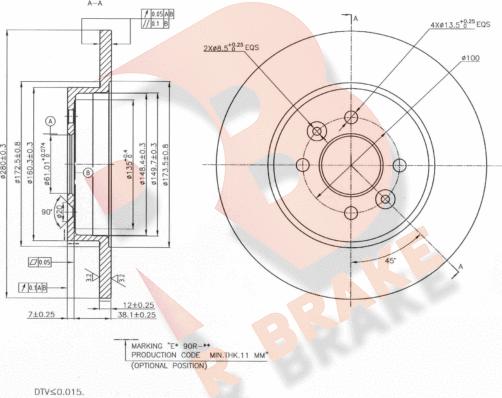 R Brake 78RBD23574 - Гальмівний диск autocars.com.ua