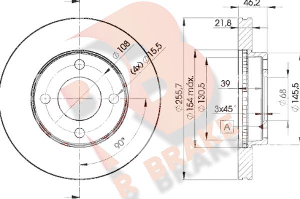 R Brake 78RBD23633 - Гальмівний диск autocars.com.ua