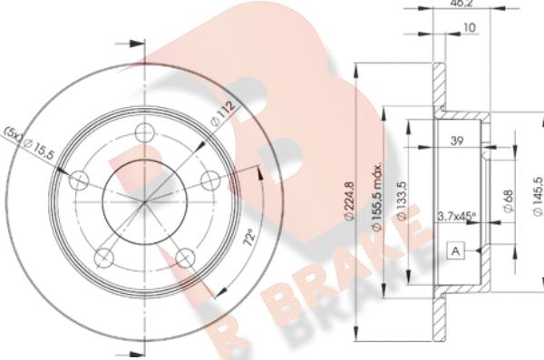 R Brake 78RBD23634 - Тормозной диск autodnr.net