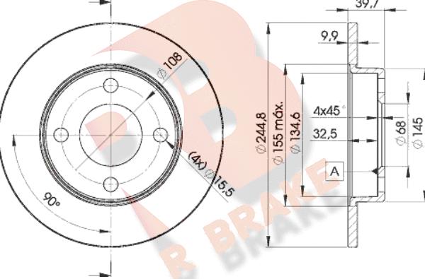 R Brake 78RBD23636 - Гальмівний диск autocars.com.ua