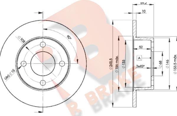 R Brake 78RBD24010 - Гальмівний диск autocars.com.ua