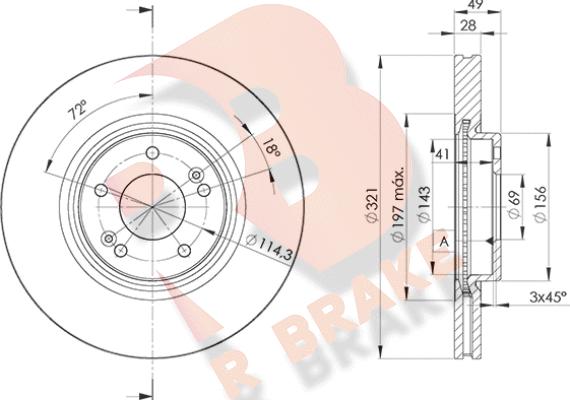 R Brake 78RBD24051 - Гальмівний диск autocars.com.ua