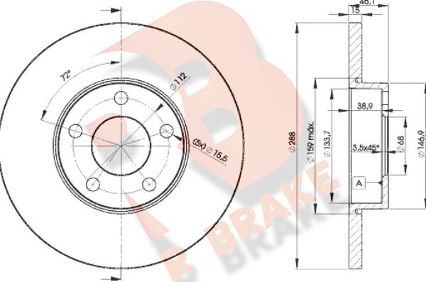 R Brake 78RBD24061 - Гальмівний диск autocars.com.ua