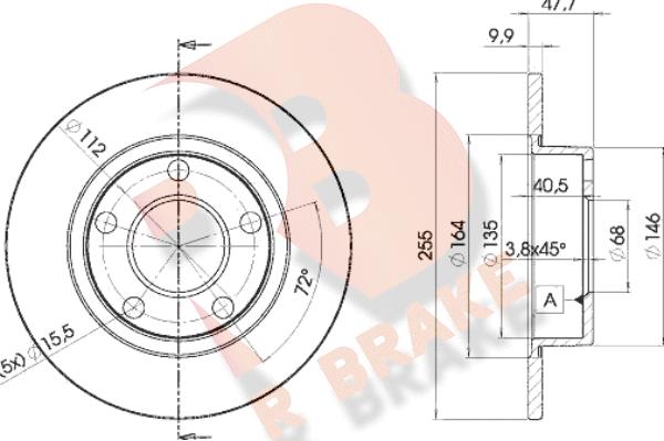 R Brake 78RBD24062 - Гальмівний диск autocars.com.ua