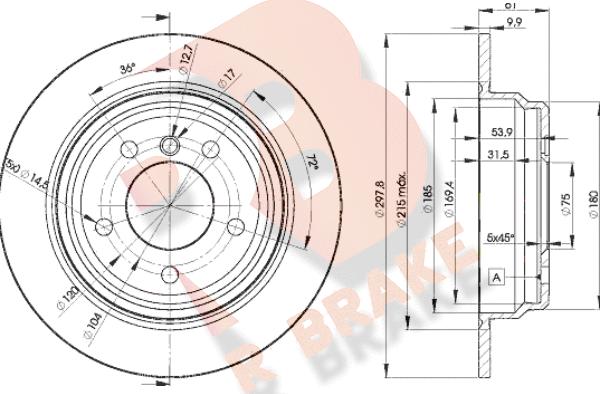 R Brake 78RBD24129 - Гальмівний диск autocars.com.ua