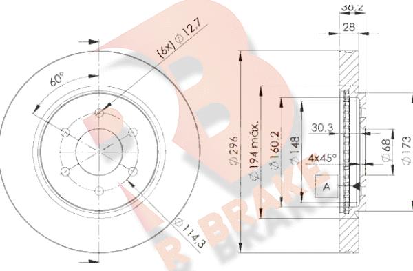 R Brake 78RBD24200 - Гальмівний диск autocars.com.ua