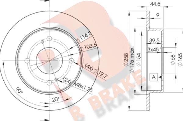 R Brake 78RBD24201 - Гальмівний диск autocars.com.ua