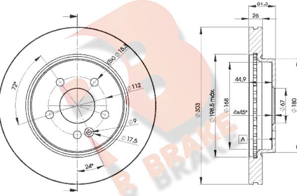 R Brake 78RBD24210 - Гальмівний диск autocars.com.ua