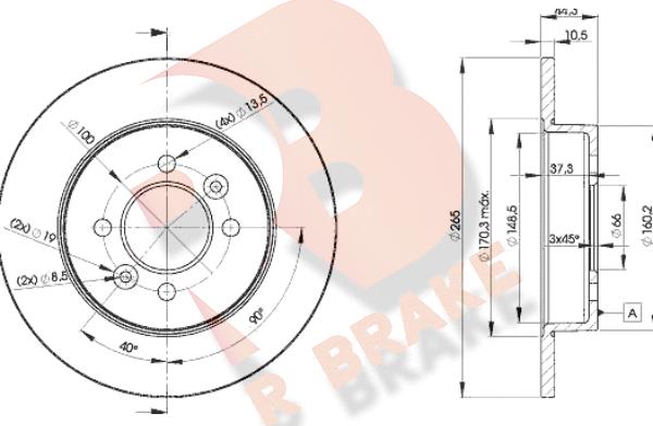 R Brake 78RBD24295 - Гальмівний диск autocars.com.ua