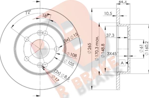 R Brake 78RBD24297 - Гальмівний диск autocars.com.ua