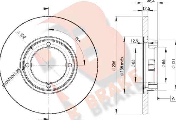 R Brake 78RBD24392 - Гальмівний диск autocars.com.ua