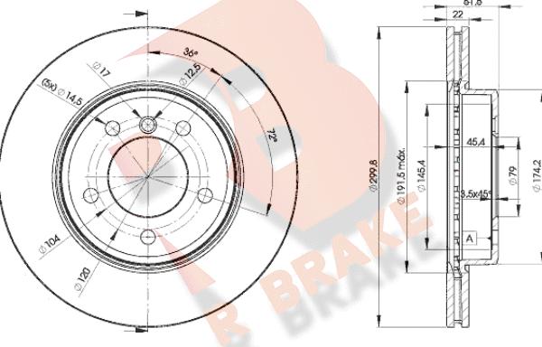 R Brake 78RBD24539 - Гальмівний диск autocars.com.ua