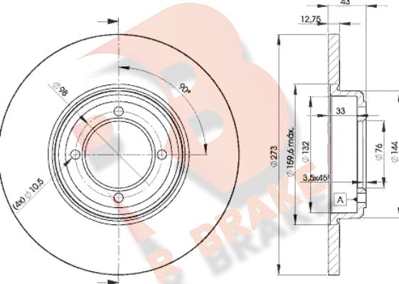 R Brake 78RBD24642 - Гальмівний диск autocars.com.ua