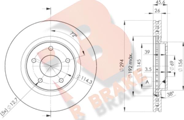 R Brake 78RBD24644 - Гальмівний диск autocars.com.ua