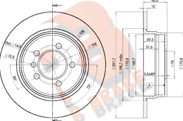 R Brake 78RBD24647 - Гальмівний диск autocars.com.ua