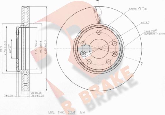 R Brake 78RBD24668 - Гальмівний диск autocars.com.ua