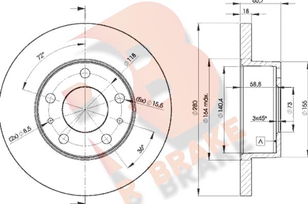 R Brake 78RBD24680 - Гальмівний диск autocars.com.ua